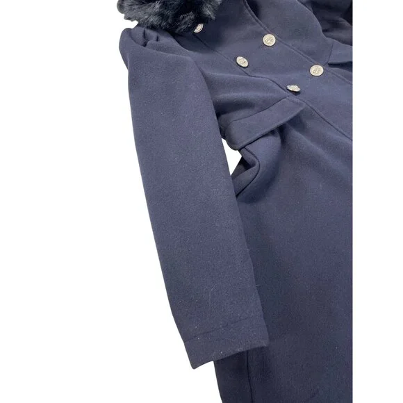 Rothschild Girls blue poly Blend Double Breasted Coat Size M SKU 9270 - Picture 2 of 16